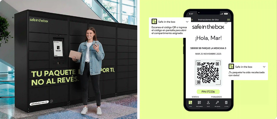 Persona usando el locker