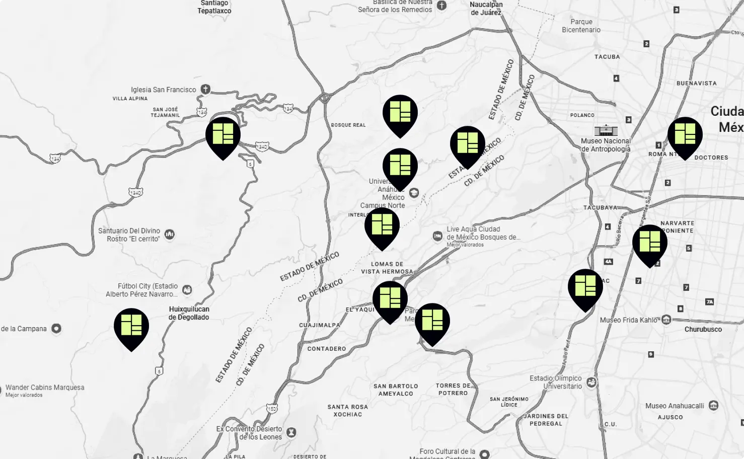 Mapa de lockers Safe in the Box